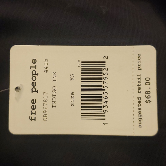 FREE PEOPLE BILLIE INDIGO LONG SLEEVE TEE Womens Top  XS - Picture 5 of 5